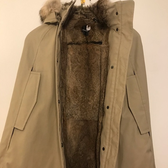 THEORY Tan Fur Lined Florenna Cape Jacket Coat - Picture 5 of 6